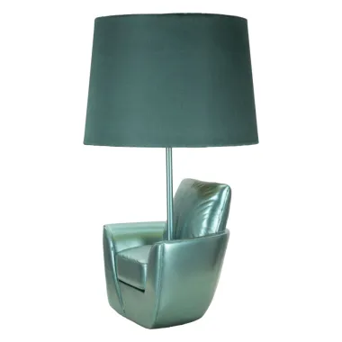 LAMPA NOCNA MIDCENTURY TURKUSOWA Ø 26X43 cm